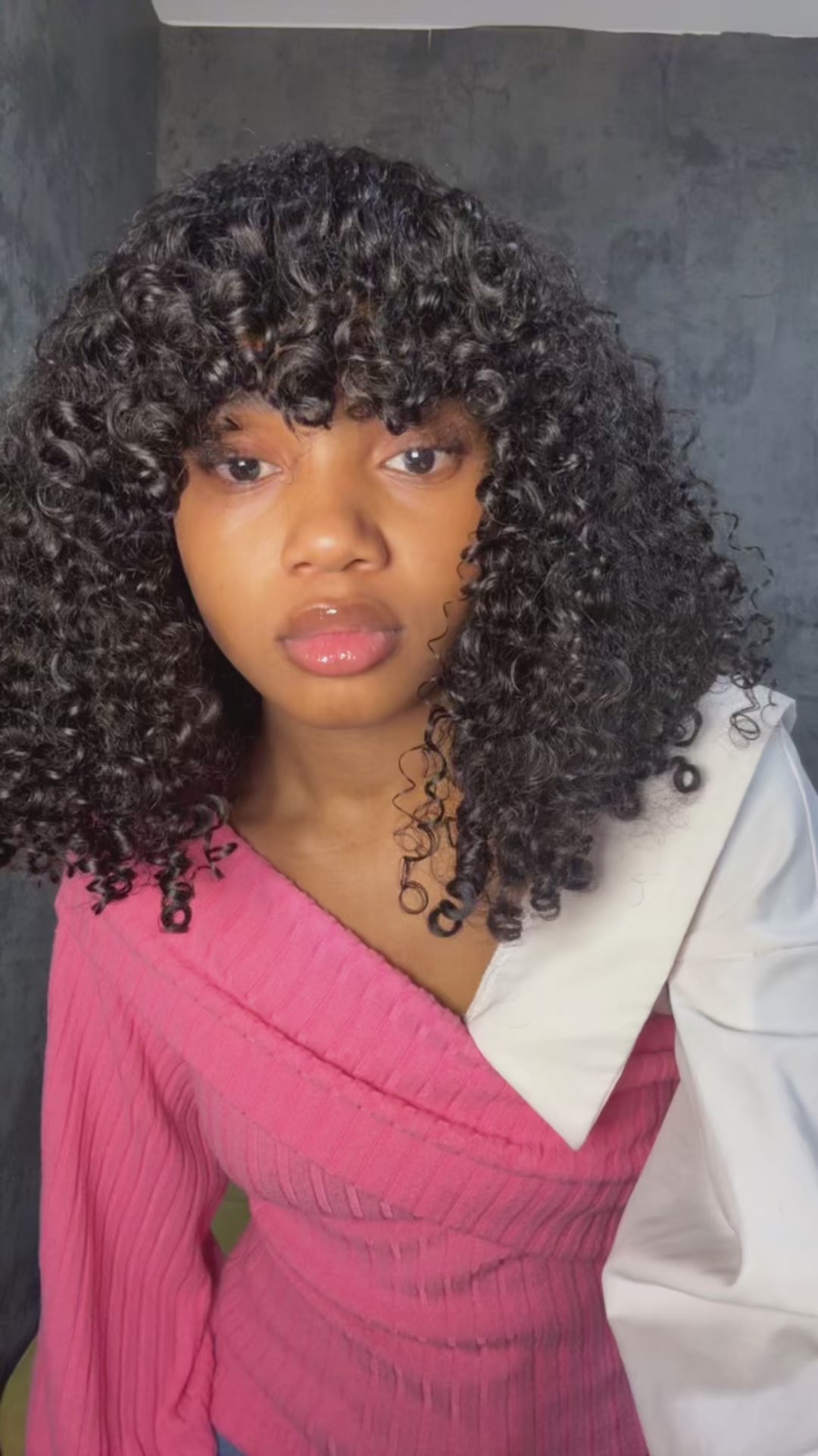 Pixie Curly avec frange